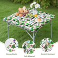 thumbnail image 4 of Multicolor Christmas Tree Pattern Square Fitted Tablecloth with Elastic Edge,Square Table Cover,Washable Elastic Table Cover for Home Kitchen Party Decor 34"x34", 4 of 6