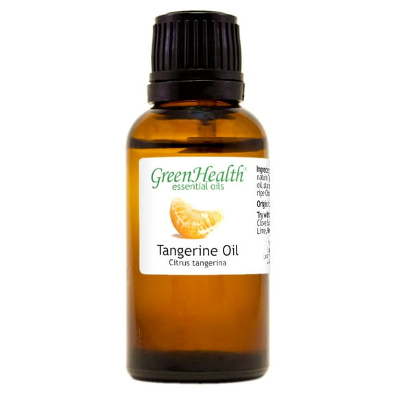 Tangerine Essential Oil - 1 fl oz (30 ml) Glass Bottle w/ Euro Dropper - 100% Pure Essential Oil by GreenHealth