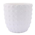 thumbnail image 1 of Luxen Home WHPL1571 MgO Dotted Round Planter, White, 1 of 9