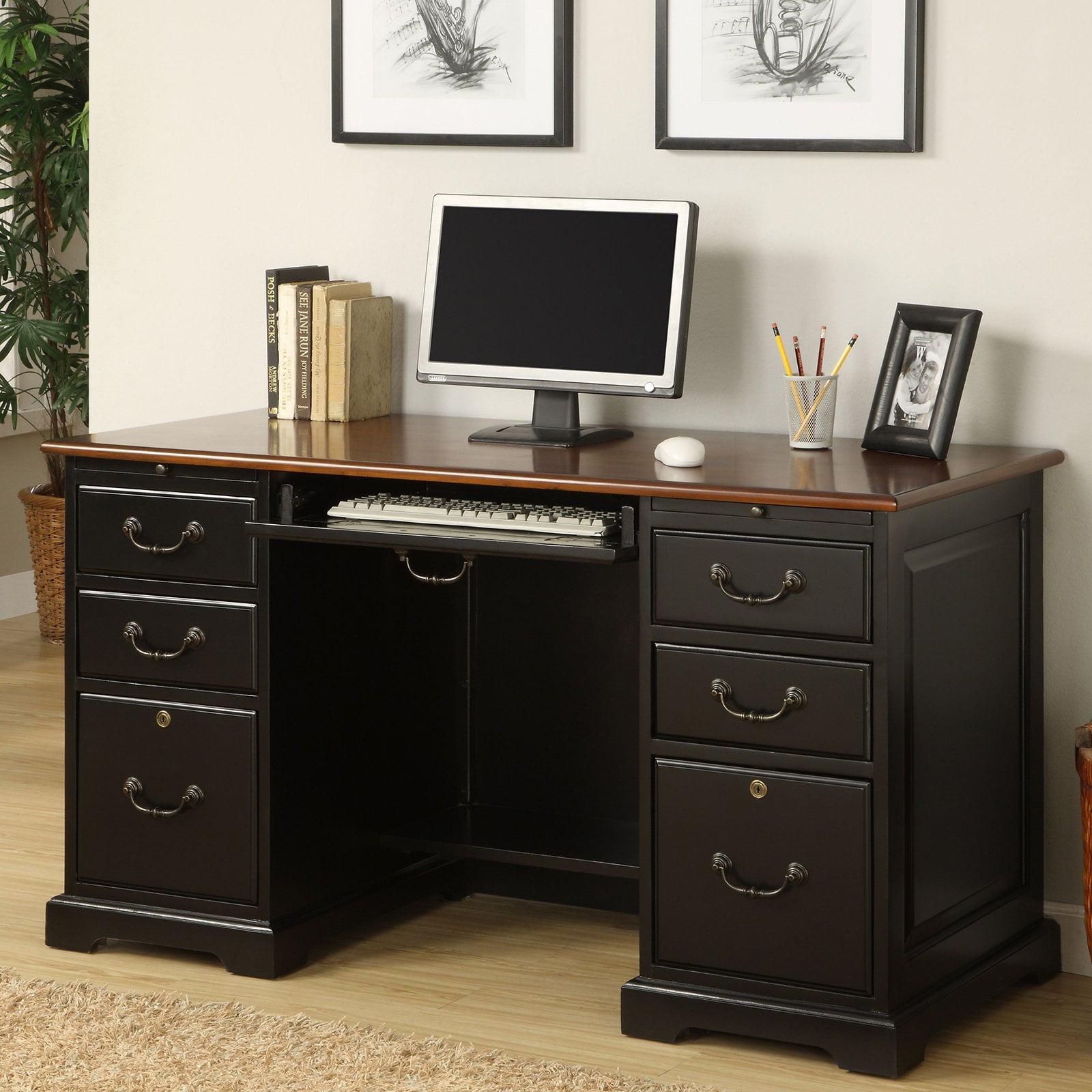 Riverside Bridgeport 54 In Flat Top Computer Desk Walmart Com