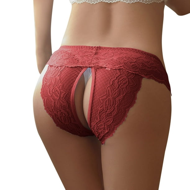 nsendm Female Underpants Adult Womens Work Out Panties Women Lace Sexy  Panties Underwear G String Thongs Lingerie plus Size Cotton Underwear  for(Wine, XXXL) 