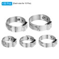 thumbnail image 3 of Unique Bargains 50 Pack 5 Sizes in 3/8' 1/2' 3/4' 5/8' 1' PEX Cinch Clamp Rings, 304 Stainless Steel Single Ear Crimp Rings, 3 of 6