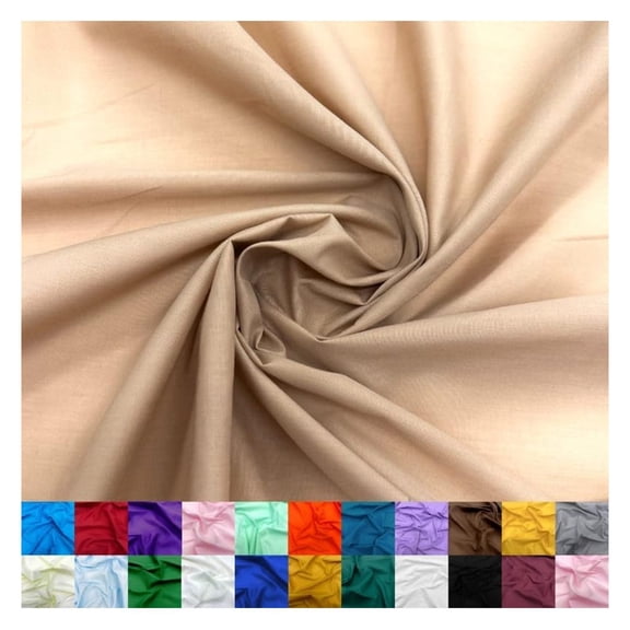 Cotton Polyester Broadcloth Fabric by The Yard - 60" Wide Soft & Breathable Broadcloth Fabric for Sewing - Perfect for Apparel, Bedding, Curtains and More - Dark Taupe - 5 Yards