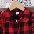thumbnail image 5 of BLVB Baby Girls Clothing Set Ruffle Long Sleeve Button down Shirts Leggings Toddler 2 Piece Outfits(Red,5-6 Years), 5 of 9