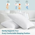 thumbnail image 3 of Peace Nest 2 Pack White Oval Gusseted Goose Feather Down Pillows with 100% Cotton Cover, Queen Bed Pillows, 3 of 4