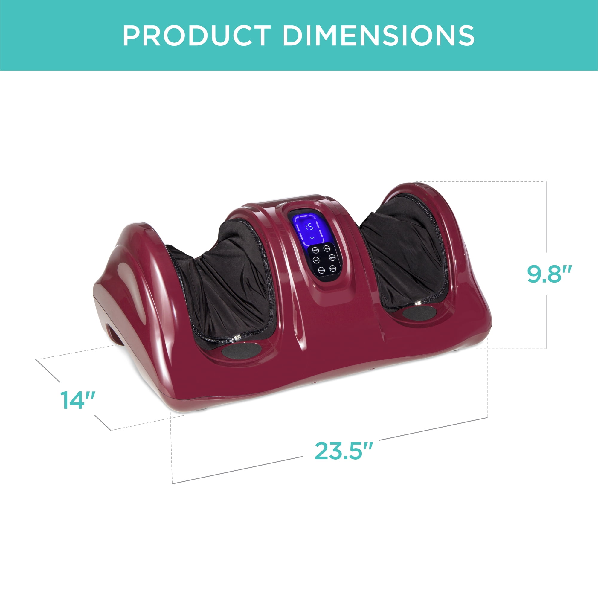 Best Choice Products Therapeutic Kneading & Rolling Shiatsu Foot Massager w/ High Intensity Rollers, Remote - Burgundy