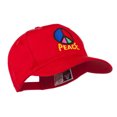 thumbnail image 5 of Peace Symbol Embroidered Cap - Red OSFM, 5 of 5