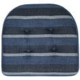 thumbnail image 3 of Bradford Striped U-Shaped Memory Foam Chair Pad Steel Blue 4-Pack, 3 of 6
