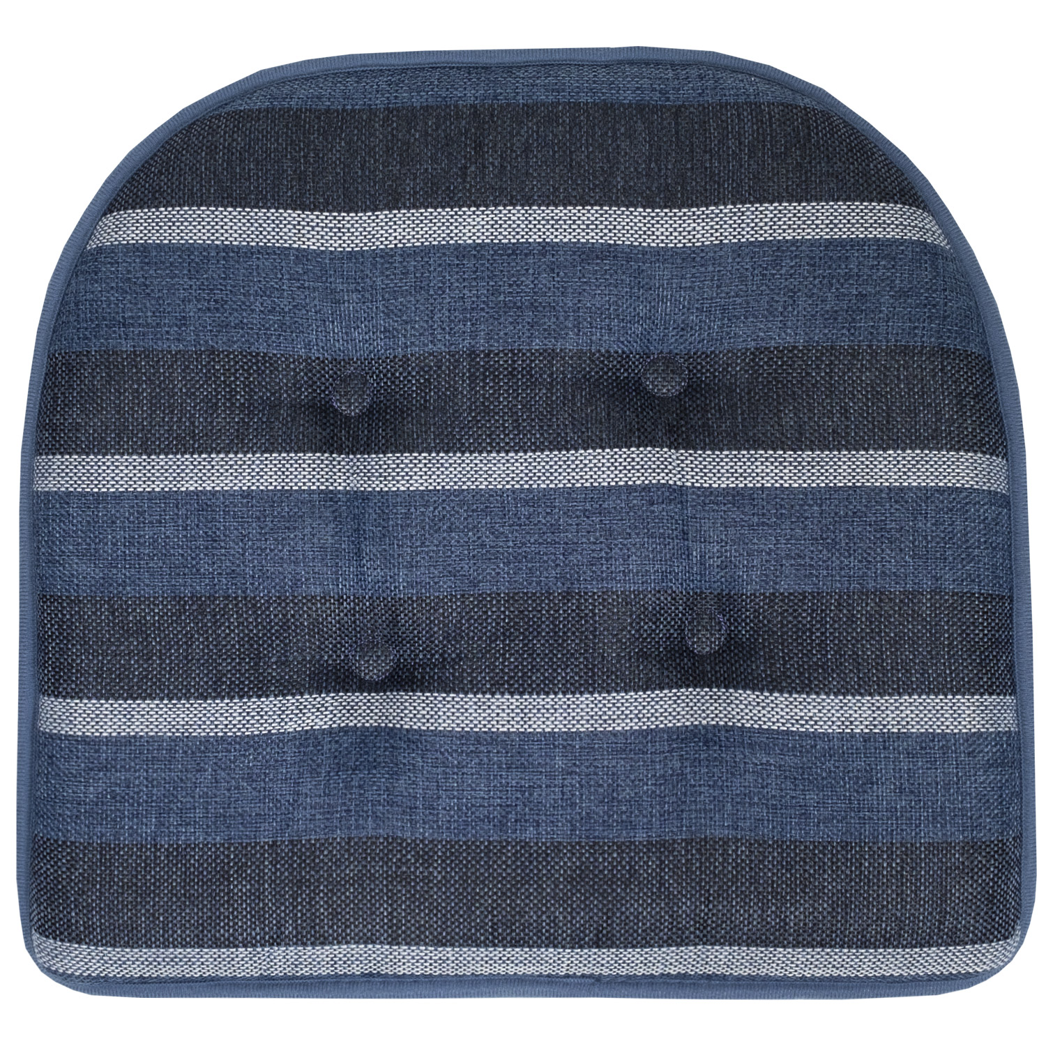 Bradford Striped U-Shaped Memory Foam Chair Pads - Microfiber, Pack Of 2/4/6/12 - Sweet Home Collection