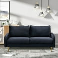 thumbnail image 6 of Hybition Velvet Sofa Modern Couch with Metal Legs for Living Room-Black, 6 of 9