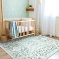 thumbnail image 5 of 5x7 Area Rug Living Room Rugs - Washable Vintage Floral Soft Thin Large Rug Indoor Floor No Slip Rug Carpet for Bedroom Under Dining Table Home Office Decor - Green, 5 of 8