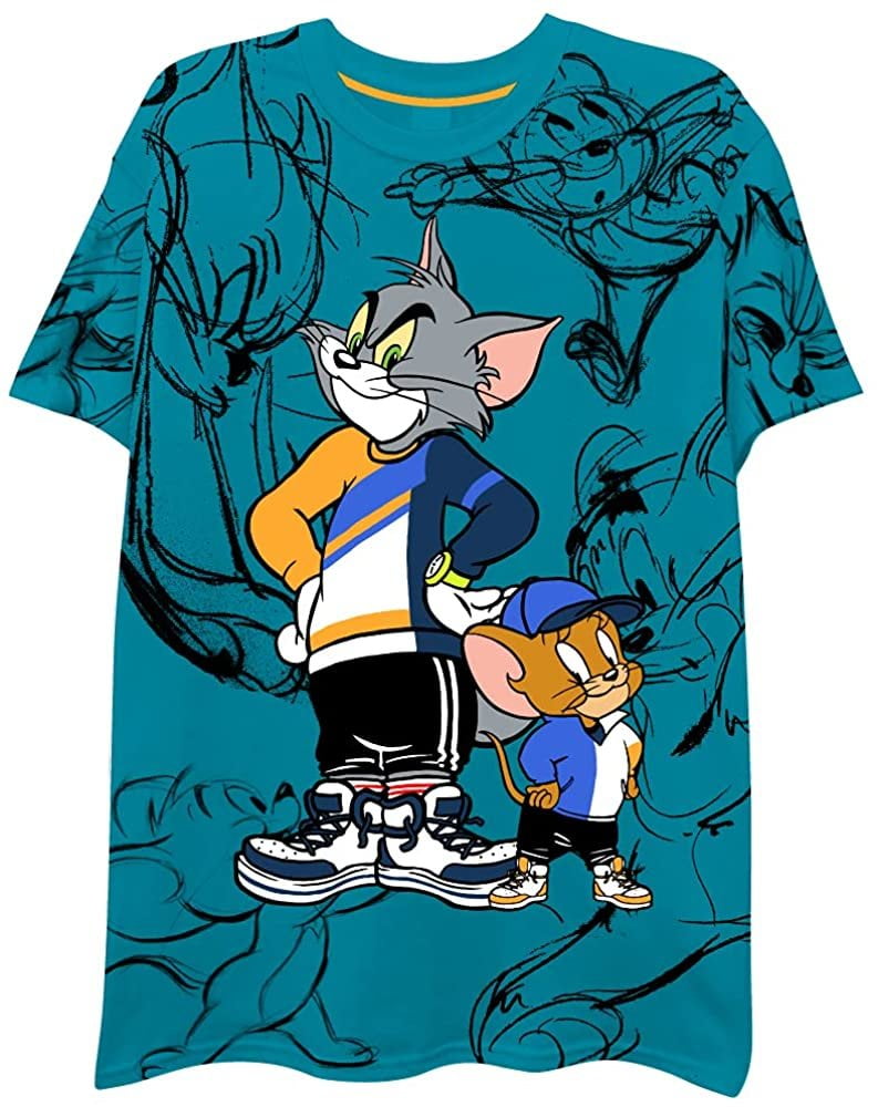 Tom & Jerry Mens' Throwback TShirt XLarge, Teal