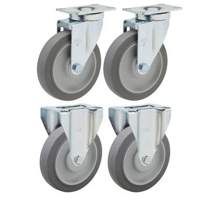 Caster Replacement Kit For Rubbermaid Set Of 4 5 Non-Marking Rubber For Rubbermaid 4600 And 4700 Series Carts And Trucks