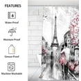 thumbnail image 2 of Paris Street View Shower Curtain for Bathroom Shower Curtain Set with 12 Hooks Waterproof Fabric Bath Curtain for Bathtub Restroom Decor, 72 X 72 in, 2 of 6
