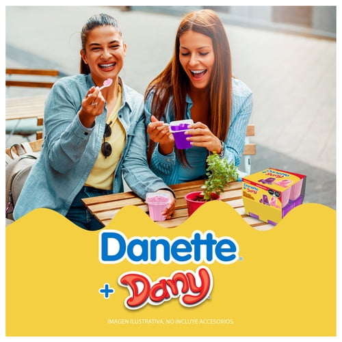 Gelatina Danette Fresa 4 pack 100 g c/u más 4 Dany Uva 100 g c/u