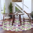 thumbnail image 3 of Purple Green Botanical Round Area Rug 5Ft Washable Circle Rugs for Living Room Bedroom, Watercolor Spring Floral Summer Non-Slip Carpet Floor Mats Indoor Outdoor Carpet Runner Aesthetic Home Decor, 3 of 8