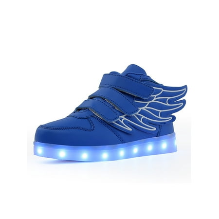 

Kesitin Children Running Shoe Luminous Trainers LED Light Sneakers Lightweight Flashing Skate Shoes Outdoor Sport Blue 2.5Y