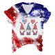 thumbnail image 1 of Camiseta de Manga Corta con Cuello en V Impresa para el Día Del Independiente, Camisetas con Cuello en V para las Mujeres, 1 of 4