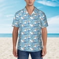 thumbnail image 2 of Honeii Pelican Reed And Fish Print Men’s Hawaiian Shirt,Classic Button-Down Short Sleeve Shirt, for Beach, Vacation, and Outdoor Activities,XX-Large, 2 of 7