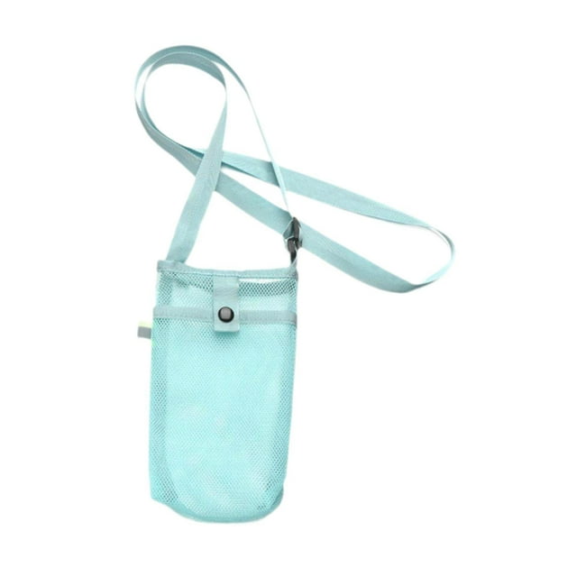 Portabotellas de agua perfecl malla bolsa plegable para botellas de playa azul