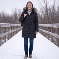 thumbnail image 5 of Winter Coat Womens Hooded Winter Puffer Jacket Windproof Outerwear Coat, Darkgray 2XL, 5 of 8