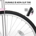 thumbnail image 6 of Ktaxon 24 Inch Folding Beach Cruiser Bike, 7 Speed Womens Bike with Foldable Basket, Lock & Rack, Pink, 6 of 13