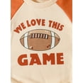 thumbnail image 5 of Seyurigaoka Infant Baby Girls Boys Romper Tops Letter Rugby Print Contrast Color Jumpsuits Long Sleeve Round Neck Bodysuits, 5 of 9