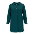 thumbnail image 7 of Jacket Dqueduo Women's Long Sleeve Turn-Down Collar Cardigan Top – Solid Winter Outerwear Coat Green M, 7 of 7