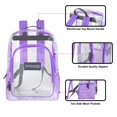 thumbnail image 4 of Trailmaker, Deluxe Clear Unisex Backpack With Reinforced Straps Perfect for School, Security, Sporting Events - Purple, 4 of 5