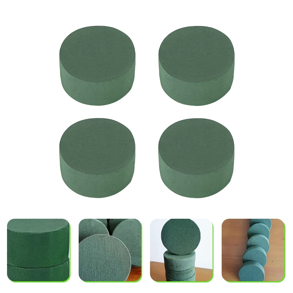 4pcs Round Floral Foams Blocks Green Flower Foams Bricks Florist