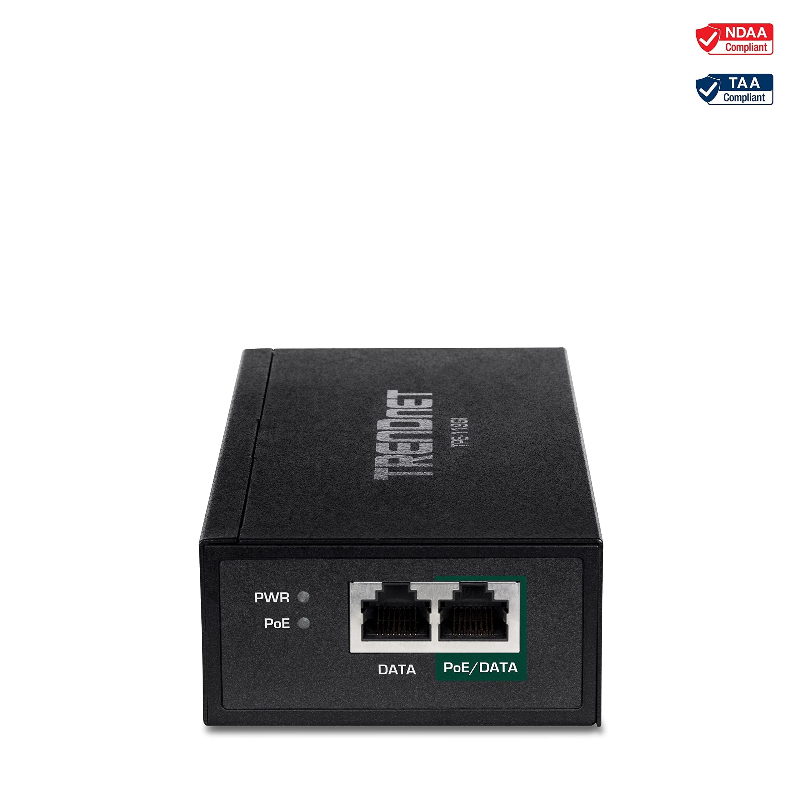 TRENDnet TPE-119GI Gigabit PoE Injector, 95W PoE++ Injector with 802.3bt Auto-Sensing and 100 m Range