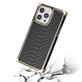 thumbnail image 2 of For iPhone 15 Pro Premium PU Leather Heart Hybrid Case - Black, 2 of 3