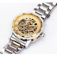 VIGOROSO Mechanical Watches Mens Transparent Skeleton Hand Wind Up