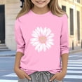 thumbnail image 6 of Bixock Toddler Girls Shirts Kids Crew Neck Graphic Tee 3/4 Sleeve Casual Shirts Girls Fall Outfit Clothing Daily Wear Basic Pullover Tops, 6 of 6