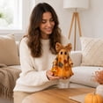 thumbnail image 5 of Lighted Vintage Patchwork Ghost Halloween Decorations,23.62"Light Up Quilted Ghost Doll with Pumpkin Lantern,Halloween Decor Patchwork Ghosts Lamp,Rustic Fall Figurine Decoration for Mantel Shelf, 5 of 7