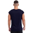 thumbnail image 2 of Doomiva Men's Sleeveless Muscle Shirts Workout Athletic Tank Tops Cap Sleeve Solid Casual T-Shirt Navy Blue M, 2 of 7