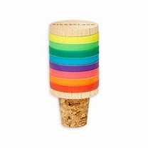 Kikkerland 9-Piece Rainbow Drink Marker and Bottle Stopper Set