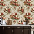 thumbnail image 2 of Peel and Stick Wallpaper 17.7in x 9.8ft Rustic Farmhouse Rooster Design Flowers Soft Beige Contact Paper Vinyl Waterproof Self Adhesive Wall Paper for Bedroom Shelf Cabinet Renter Friendly, 2 of 8