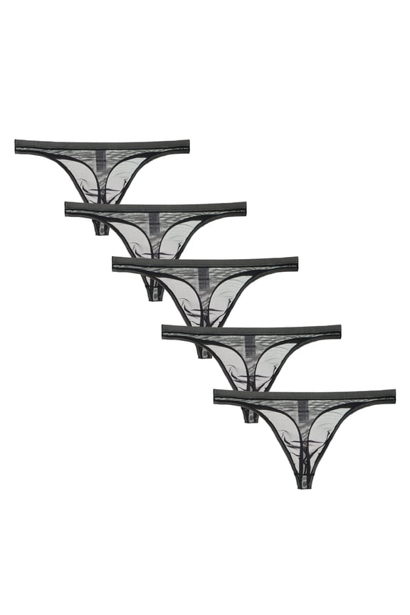 Men's T-Back Underpants Men Sexy Bikini Thong See Through Underwear Bulge Pouch G-String Briefs