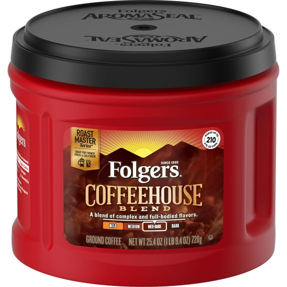 Folgers Coffeehouse Blend Ground Coffee, Medium-Dark Roast, 25.40-Ounce