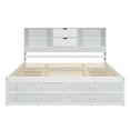 thumbnail image 3 of EUROCO Wood King Size Platform Bed with 8 Drawers for Adults Bedroom, Living Room, White, 3 of 23