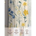 thumbnail image 6 of Seasonal Botanical Blooms Sheer Curtains 72 Inch Length 2 Panels Set, Blue Yellow Flowers Voile Window Treatment Rod Pocket Curtains Sheers Drapes for Bedroom/Living Room/Kitchen 52"x72"x2, 6 of 7
