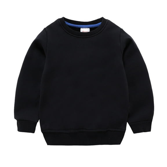 BOOMNY Toddler Boys Sweatshirts Solid Color Basic Sweatshirt For Boys Long Sleeve Warm Thermal Fall Winter Pullover Sweatshirts
