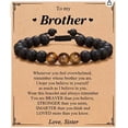 thumbnail image 1 of Pulsera de regalo de Navidad tejida a mano para hijo, esposo, novio, pulsera de ojo de tigre negro esmerilado, 1 of 6