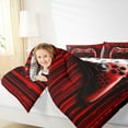 thumbnail image 4 of Feelyou Red Game Console Queen Comforter Set for Kids, Cartoon Gamepad Lover Bedding Sets, Fashion Square Abstract Reversible Bedding Comforter Set, Breathable Home Decor, 3-Piece, 4 of 8