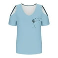 thumbnail image 4 of JMKQLZ Women's Printing Blouses Short Sleeved V-Neck Off Shoulder Fashionable Top, 4 of 5