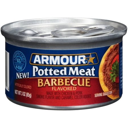 - (4 Pack) Armour BBQ Flavored Chicken & Pork Potted Meat, 3 oz Can