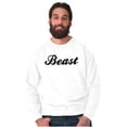 thumbnail image 4 of Beast Motivation Workout Gym Fitness Men's Big & Tall Crewneck Sweatshirt Brisco Brands 3X, 4 of 5