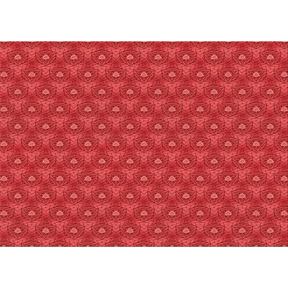 Ahgly Company Indoor Rectangle Patterned Red Area Rugs, 5' x 8'
