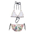 thumbnail image 2 of Suhoaziia Swimwear for Women 2 Piece Comfortable Crisscross Lace Up High Cut 2 Piece Bikini Swimsuit Size XS,Floral Hummingbird Backless Fashion Swimwear, 2 of 6